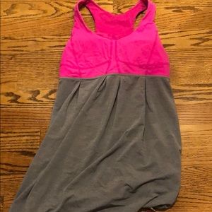 pink and grey Lululemon tank top